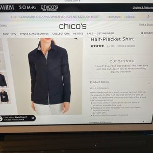 Chicos half placket no-iron shirt